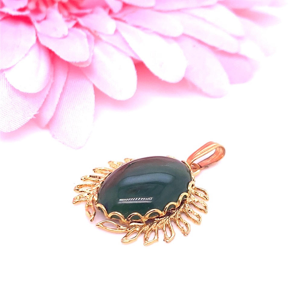 2/$10  Green Pendant with Gold Accents